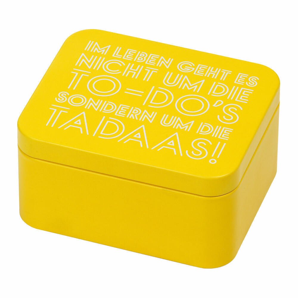 Birkmann Geschenkbox Tadaa Blechdose Geschenkdose Weißblech Gelb 12x10x6cm
