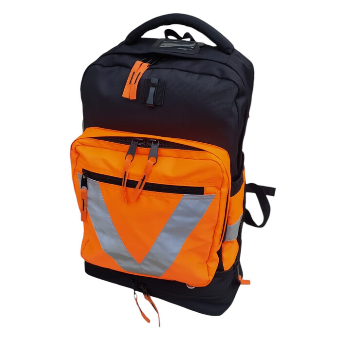 Rucksack hochsichtbar schwarz/orange