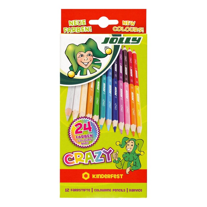 Jolly Buntstifte - Supersticks Crazy, kinderfest, 12er (24 Farben)