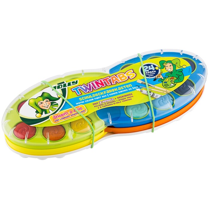 JOLLY Deckfarbkasten Twin Tabs 24er mehrfarbig