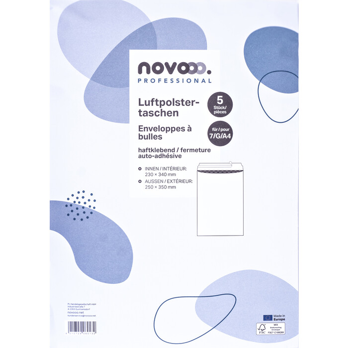 NOVOOO Professional Luftpolstertaschen A4 5 Stück weiß