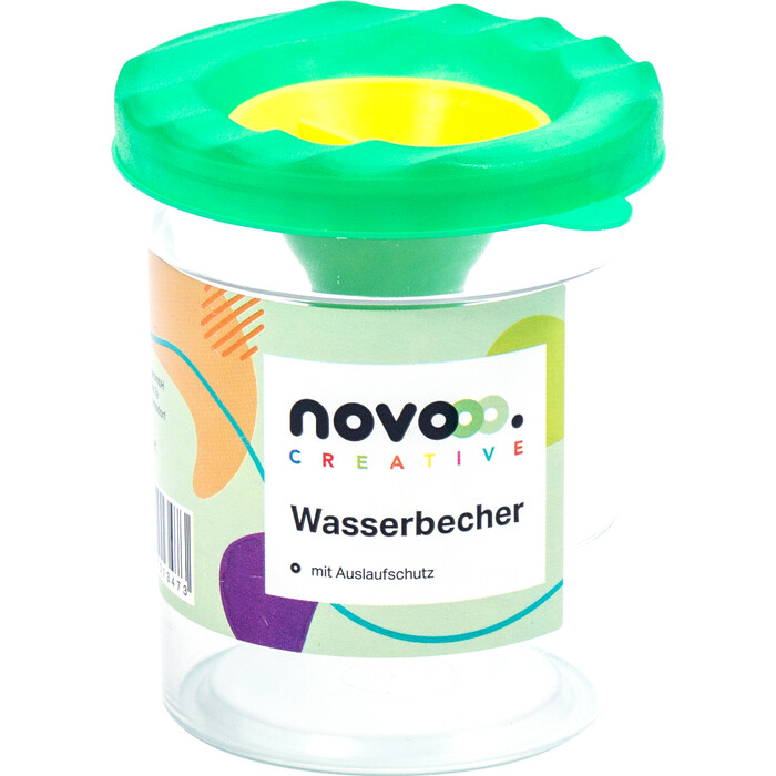 NOVOOO Creative Malbecher 1 Tank mit Auslaufschutz farbig sortiert