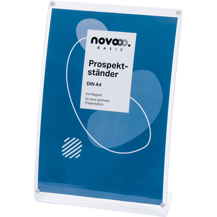NOVOOO Basic Prospektständer A4 mit Magnet transparent