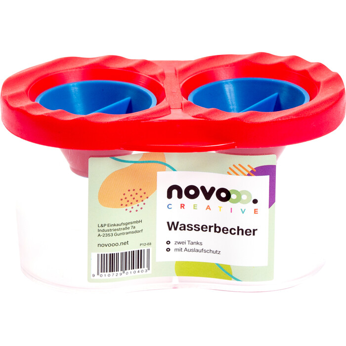 NOVOOO Creative Malbecher 2 Tanks mit Auslaufschutz bunt