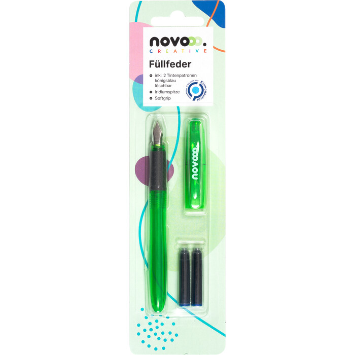 NOVOOO Creative Füllfeder universell grün inkl. 2 Tintenpatronen