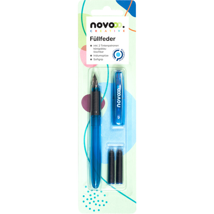 NOVOOO Creative Füllfeder universell blau inkl. 2 Tintenpatronen
