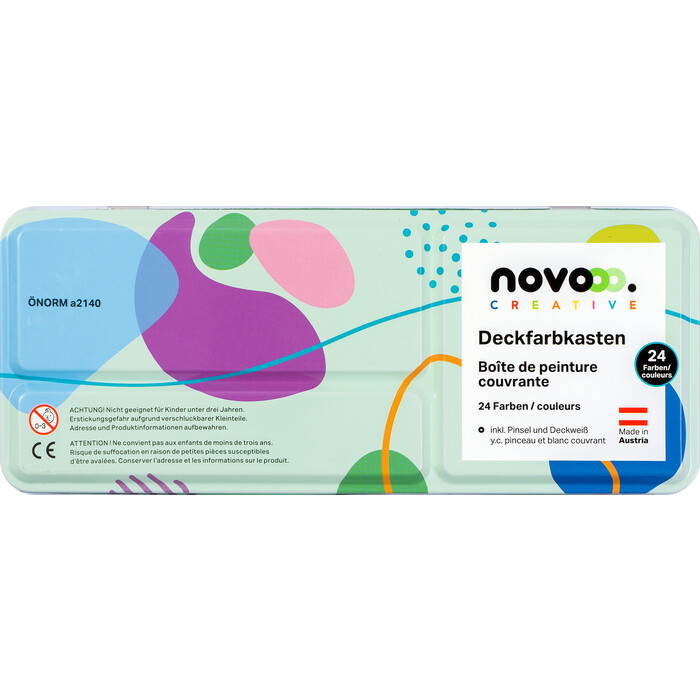 NOVOOO Creative Deckfarbkasten 24er Metalletui mehrere Farben