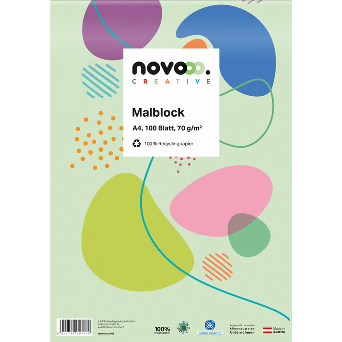 NOVOOO Creative Malblock A4 70 g/m² 100 Blatt weiß