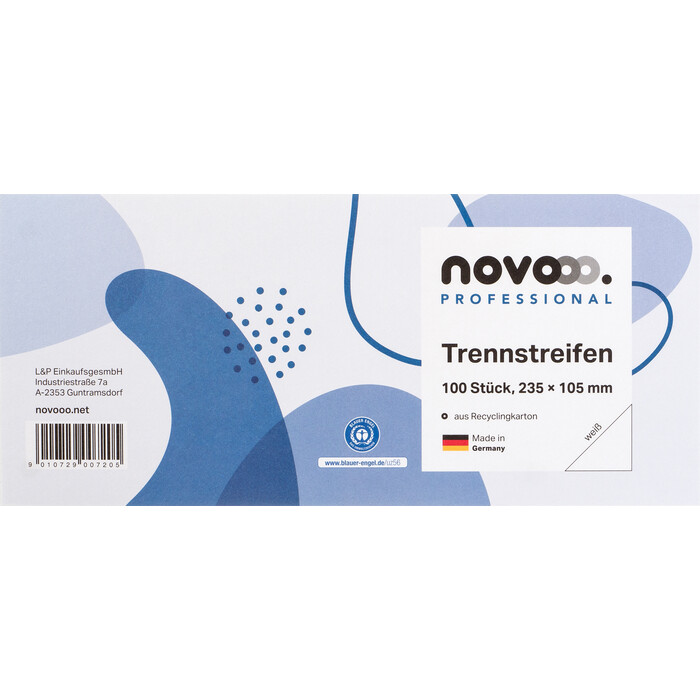 NOVOOO Professional Trennstreifen weiß 235 x 105 mm 100 Stück