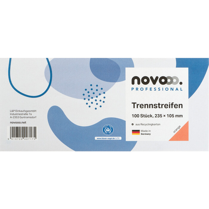 NOVOOO Professional Trennstreifen orange 235 x 105 mm 100 Stück