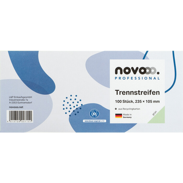 NOVOOO Professional Trennstreifen grün 235 x 105 mm 100 Stück