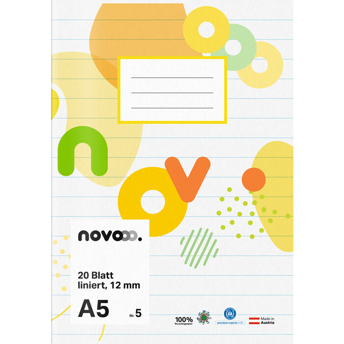 NOVOOO Heft A5 40 Blatt kariert 5 mm Nr. 24