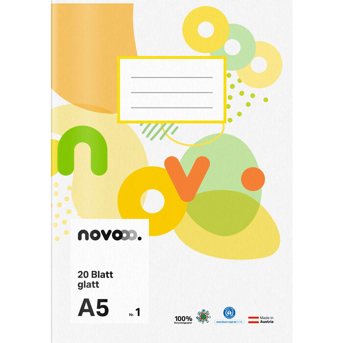 NOVOOO Heft A5 20 Blatt glatt Nr. 1