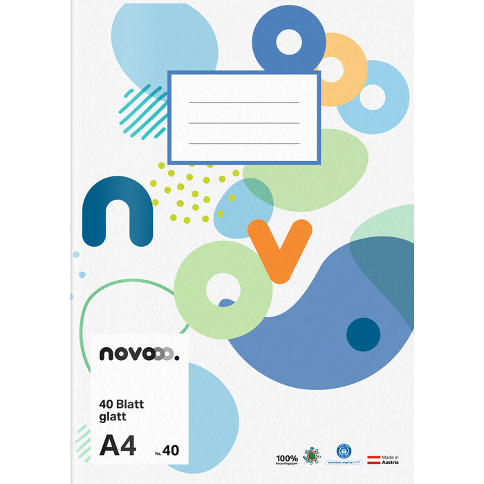 NOVOOO Heft A4 40 Blatt glatt Nr. 40