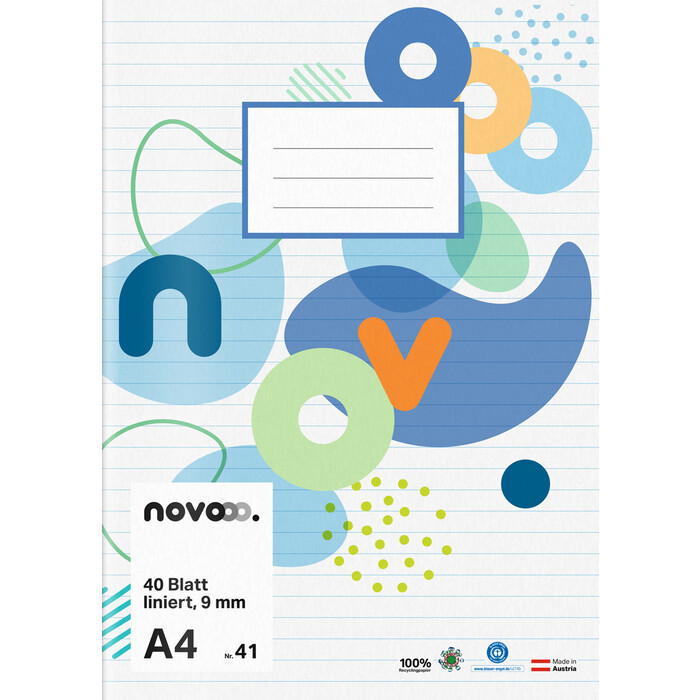 NOVOOO Heft A4 40 Blatt liniert 9 mm Nr. 41