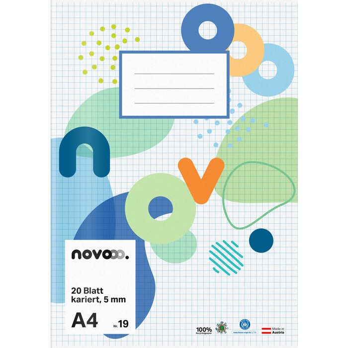 NOVOOO Heft A4 20 Blatt kariert 5 mm Nr. 19