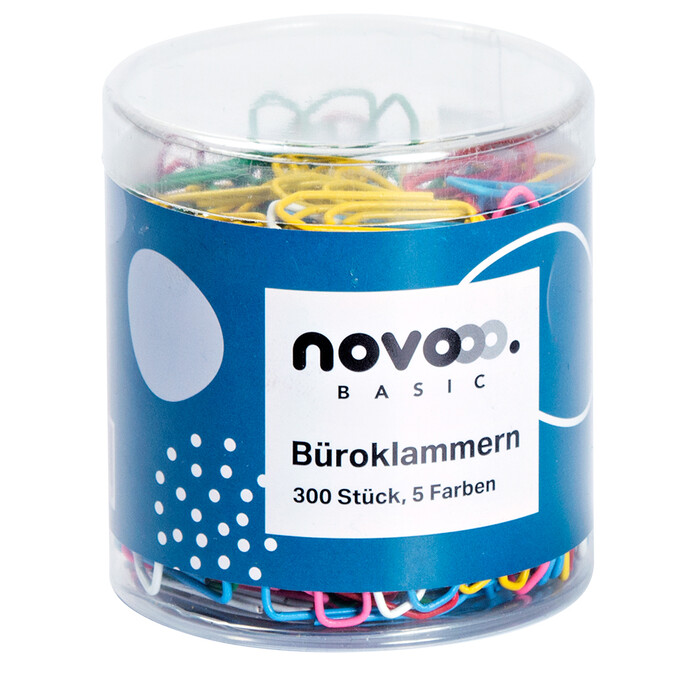 NOVOOO Büroklammern 300 Stück 5 Farben