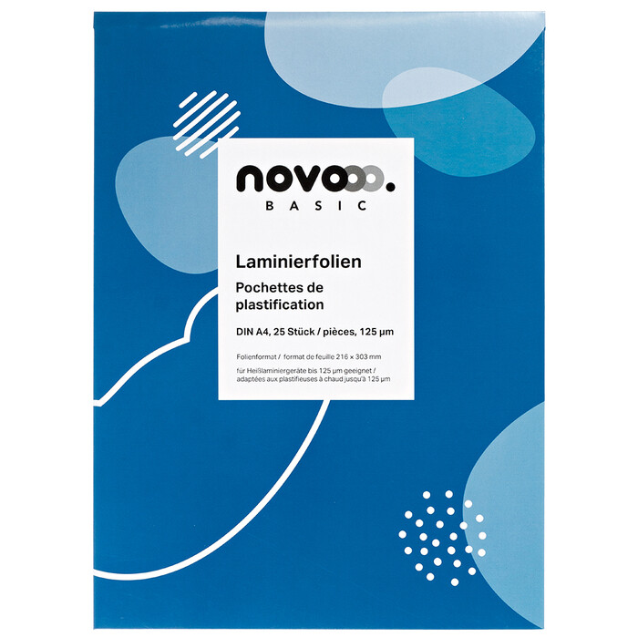 NOVOOO Basic Laminierfolien A4 125 mµ 25 Stück transparent