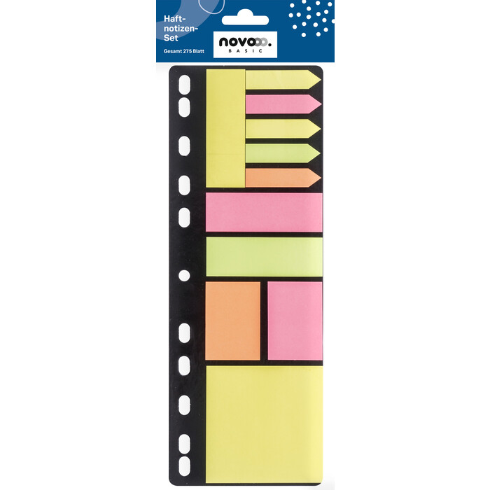 NOVOOO Basic Haftnotizen-Set zum Einordnen 275 Blatt mehrere Farben
