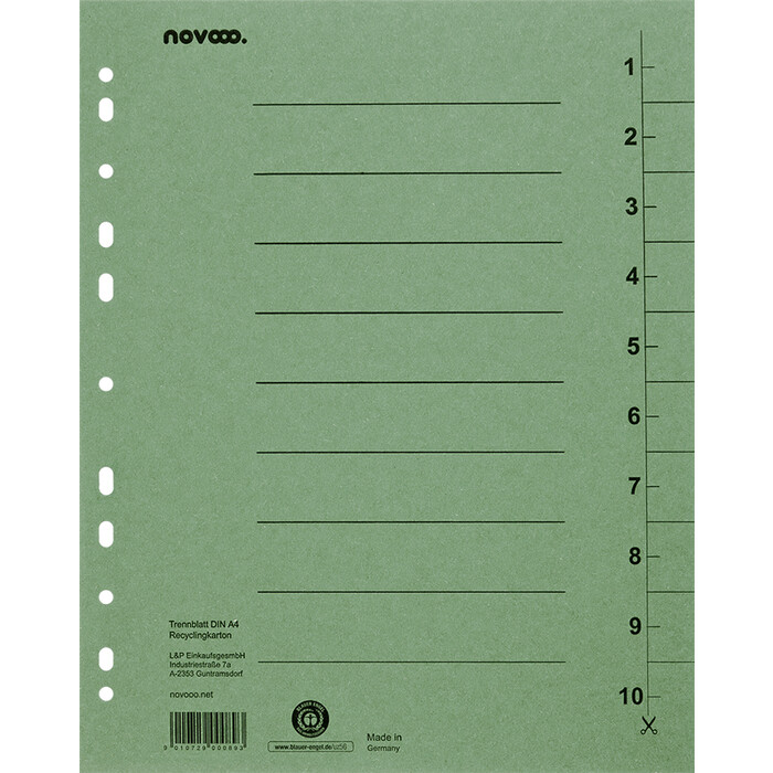 NOVOOO Trennblatt A4 grün