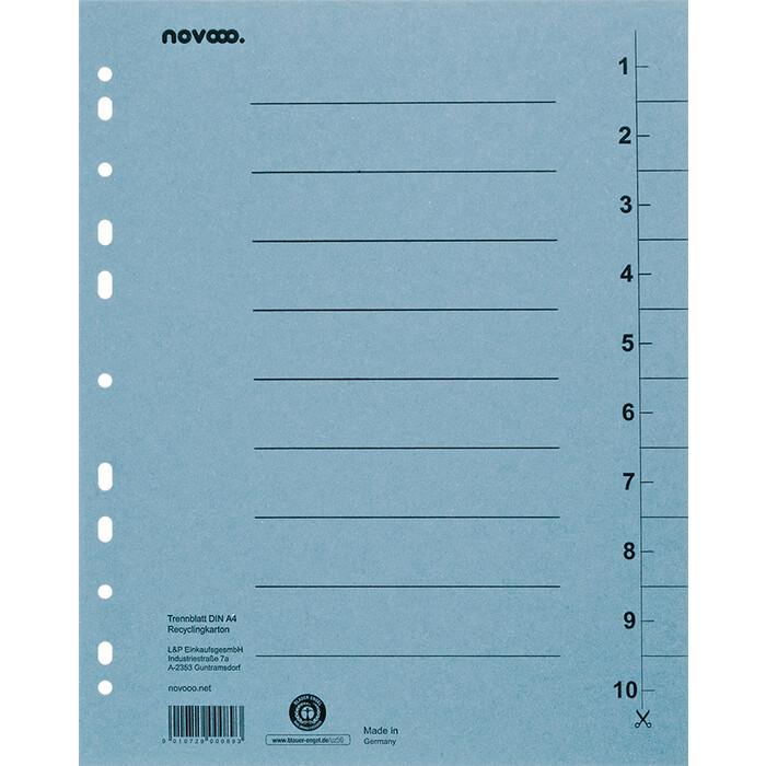 NOVOOO Trennblatt A4 blau