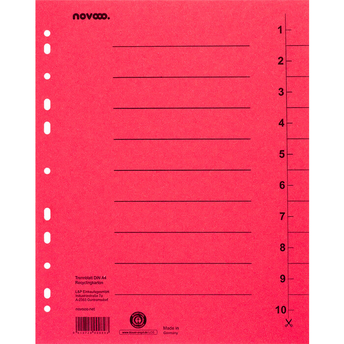 NOVOOO Trennblatt A4 rot