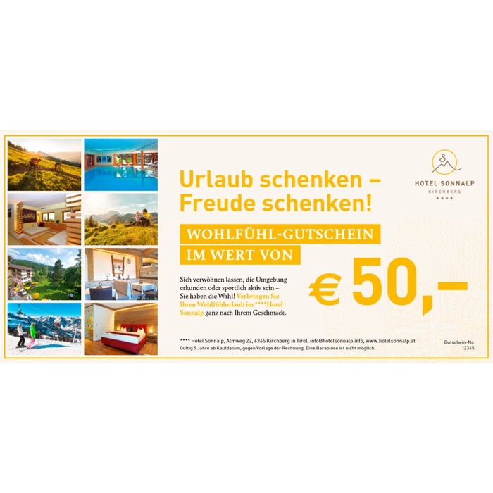 Hotel Sonnalp Wohlfühl-Gutschein im Wert von € 50,-