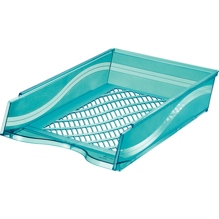 BENE Briefkorb A4 türkisblau transparent