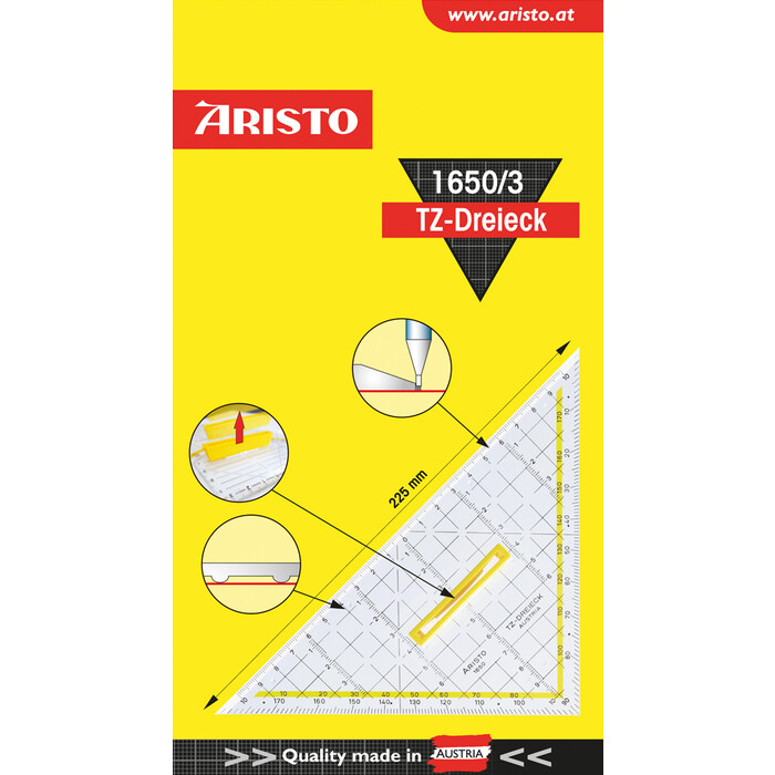 ARISTO AR1650/3 TZ-Dreieck 22.5 cm Griff lösbar transparent