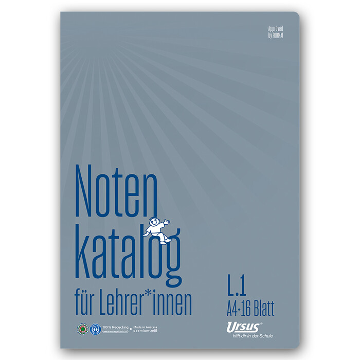 FORMATI Notenkatalog A4 für LehrerInnen L.1 16 Blatt
