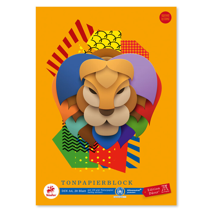 EDITION DÜRER Naturpapierblock A4 20 Blatt farbig sortiert
