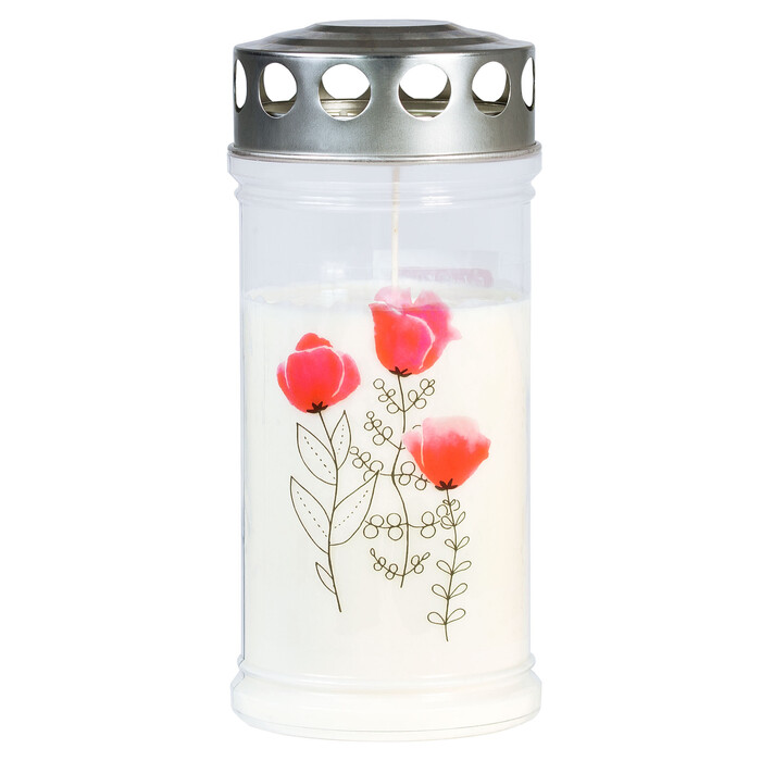 Gedenk-Kerze Mohnblüte für 4 Tage