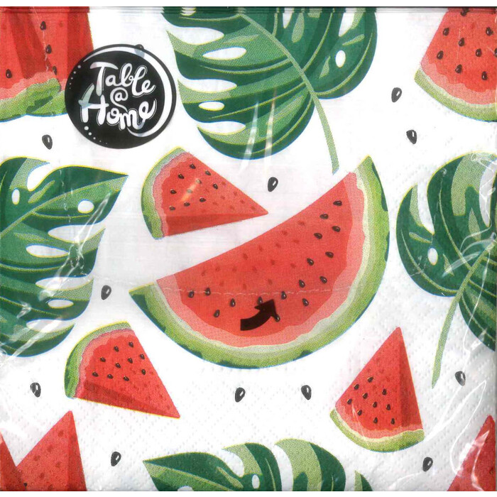 Servietten Wassermelone 33 x 33 cm 20 Stück bunt