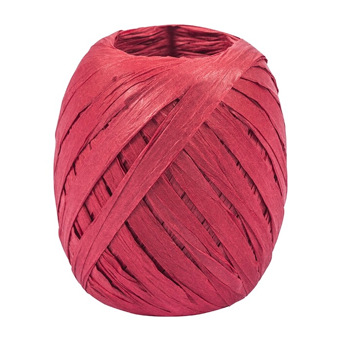 Papier-Raffia-Ei 30 m rot