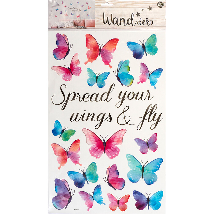 Sticker Wanddeko Schmetterlinge 58,7 x 32,5 cm bunt