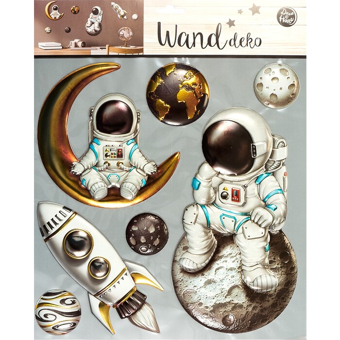 Sticker Wanddeko Raumfahrer 32,8 x 31 cm bunt