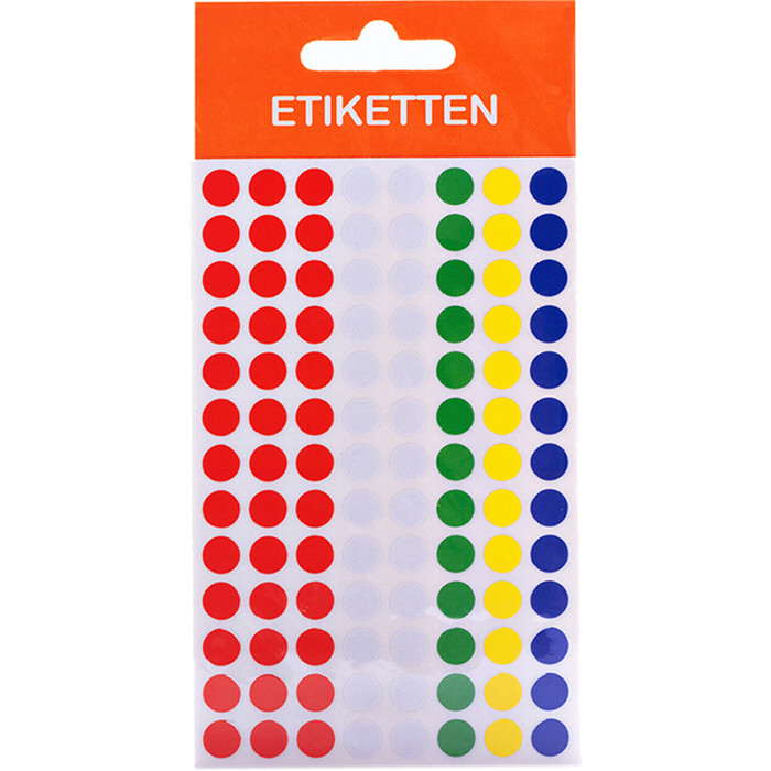 Vielzweck Etiketten, Markierungspunkte, bunt, 8mm