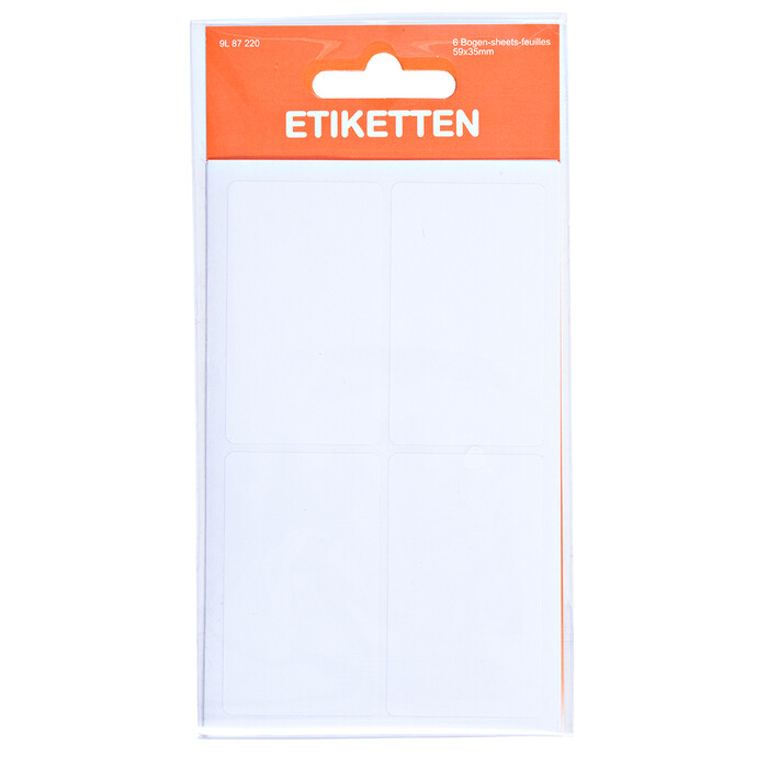 Etiketten Vielzweck, 54x35mm, weiß