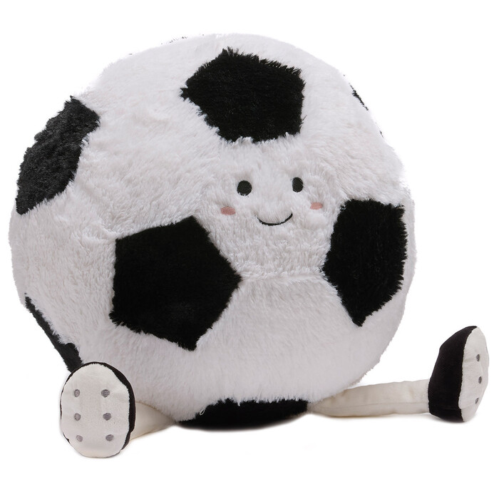 Plüschfigur Fußball 30 cm weiß/schwarz
