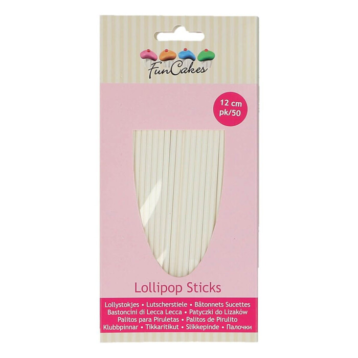 Stäbchen für Cake Pops 12 cm 50 Stück weiß