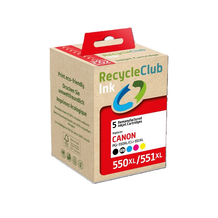 RecycleClub Canon Ink Multi Pack PGI550 CLI551 BK/PHBK/C/M/Y