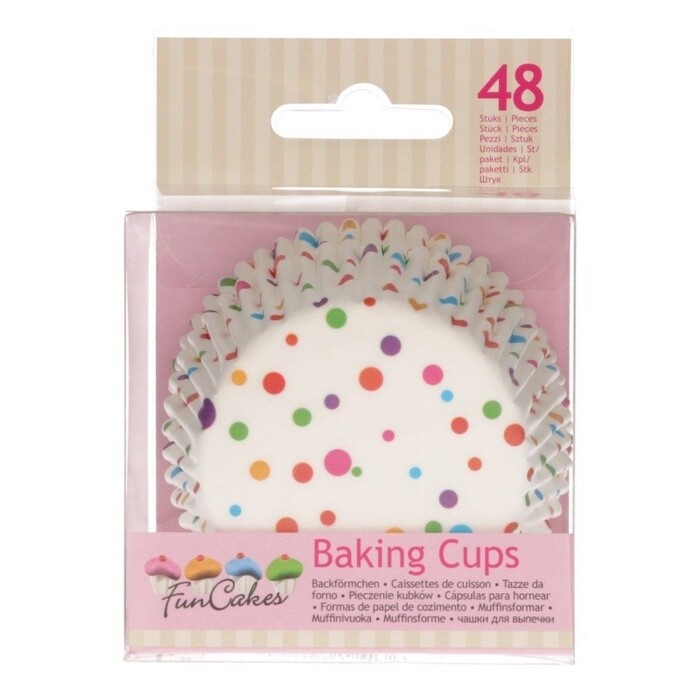 Papierbackformen Konfetti Ø 5 cm 48 Stück bunt