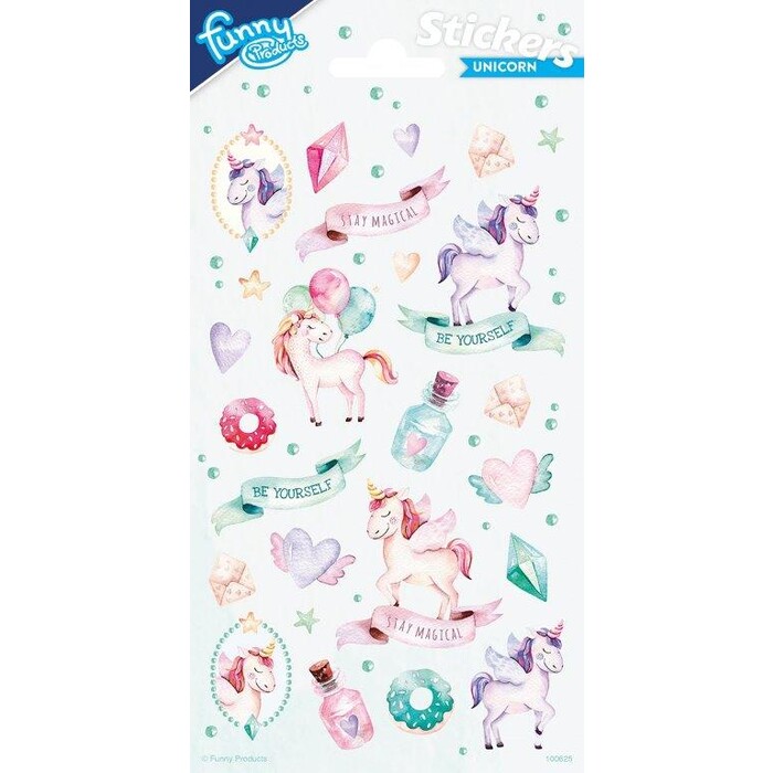 Sticker Einhorn 1 Bogen bunt