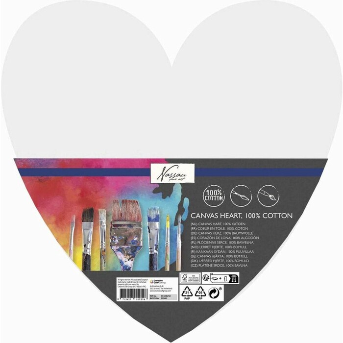 NASSAU Leinwand Herzform 29 cm weiß