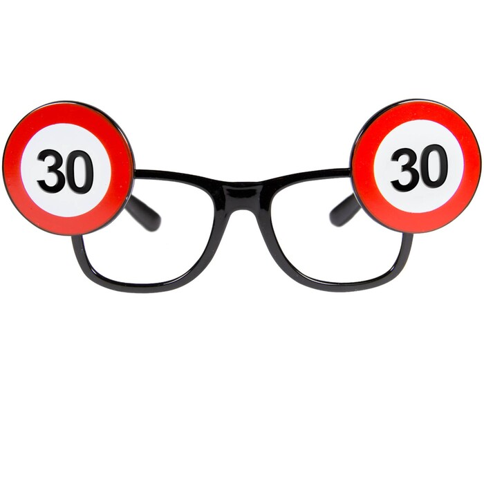 Spaßbrille Verkehrsschild 30 schwarz/rot