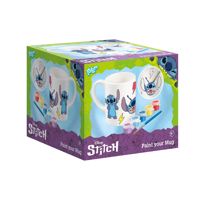 TOTUM Stitch Tasse zum Selbstbemalen inkl. Farbtöpfe und Pinsel