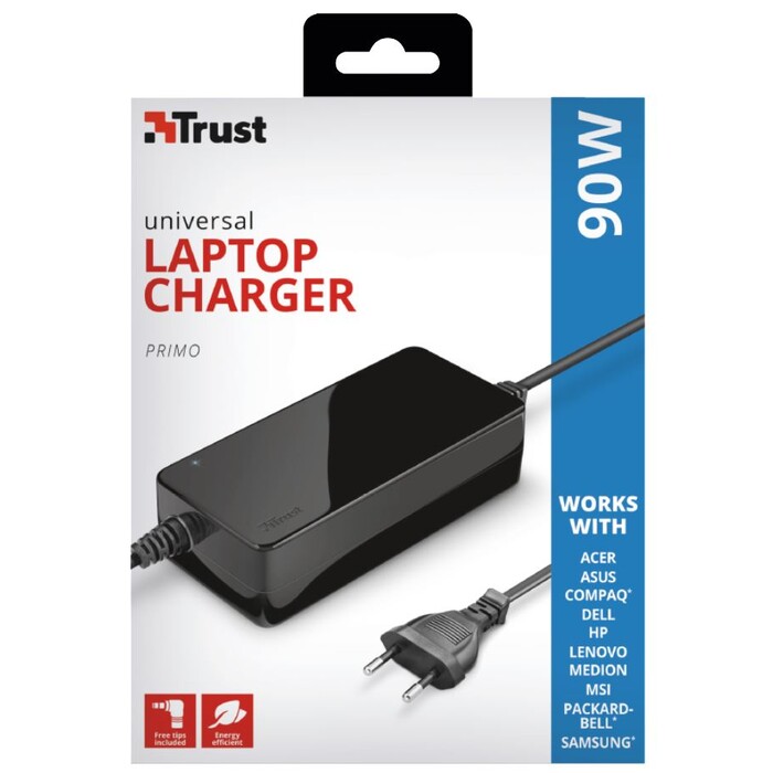 Trust Universelles 90 W-Laptop-Ladegerät, schwarz