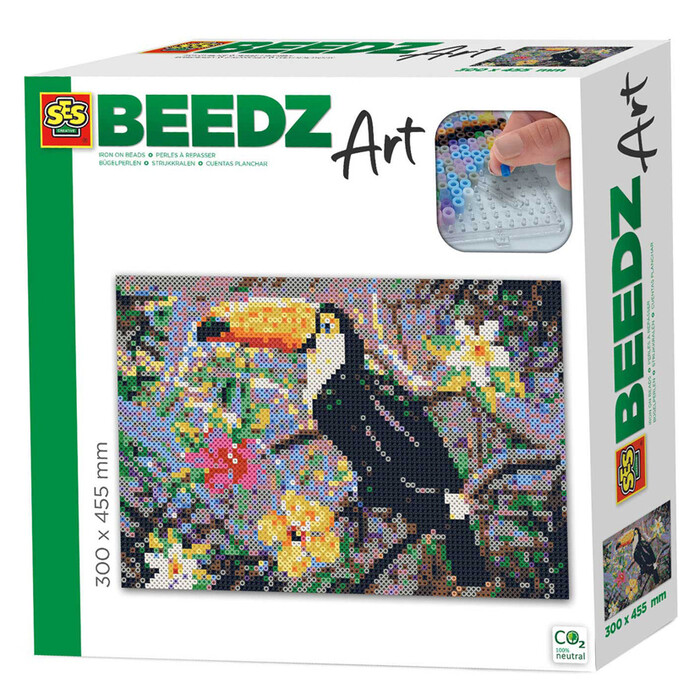 BEEDZ ART Bügelperlen-Set Tucan 30 x 45,5 cm bunt