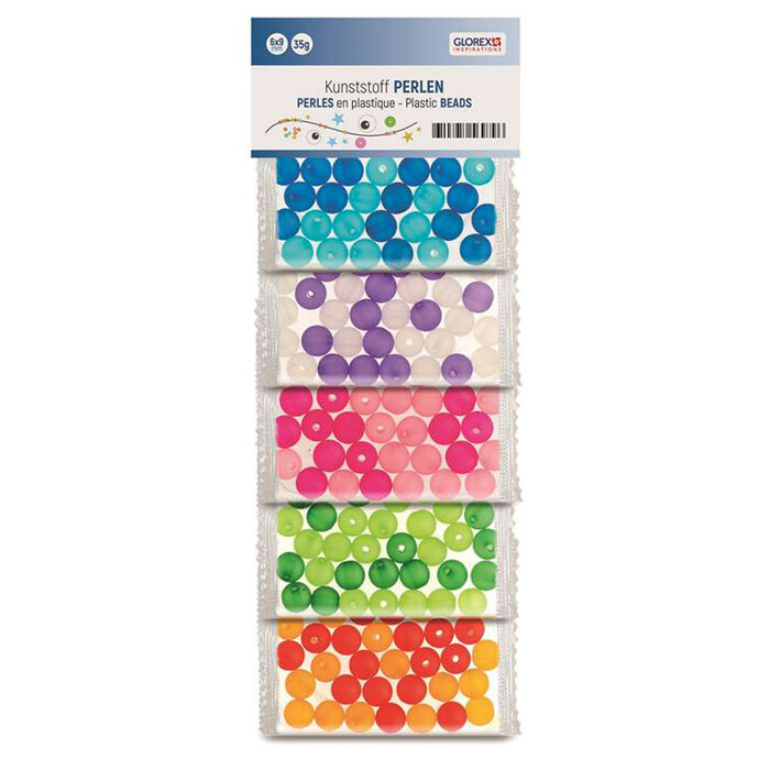 GLOREX Kunststoff Perlen 50 g mehrere Farben