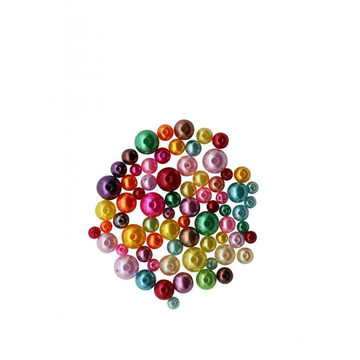 Schmuck-Perlen 6 x 9 mm 25 g glänzend bunt
